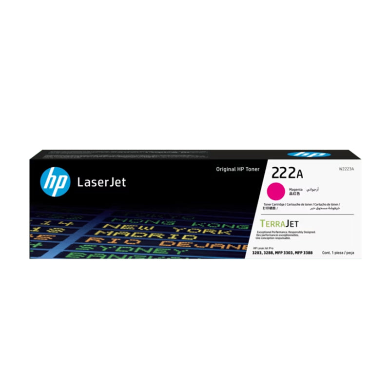 HP 222A (W2220 / W2221A/ W2222A / W2223A ) Black / Cyan / Magenta / Yellow Original Cartridge - Hewlett-Packard