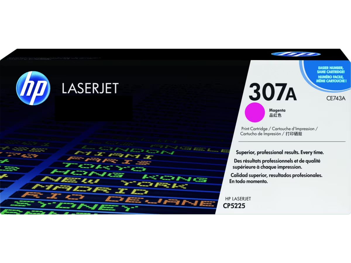 HP 307A (CE740A / CE741A / CE742A / CE743A ) Black / Cyan / Magenta / Yellow Original Cartridge - Hewlett-Packard