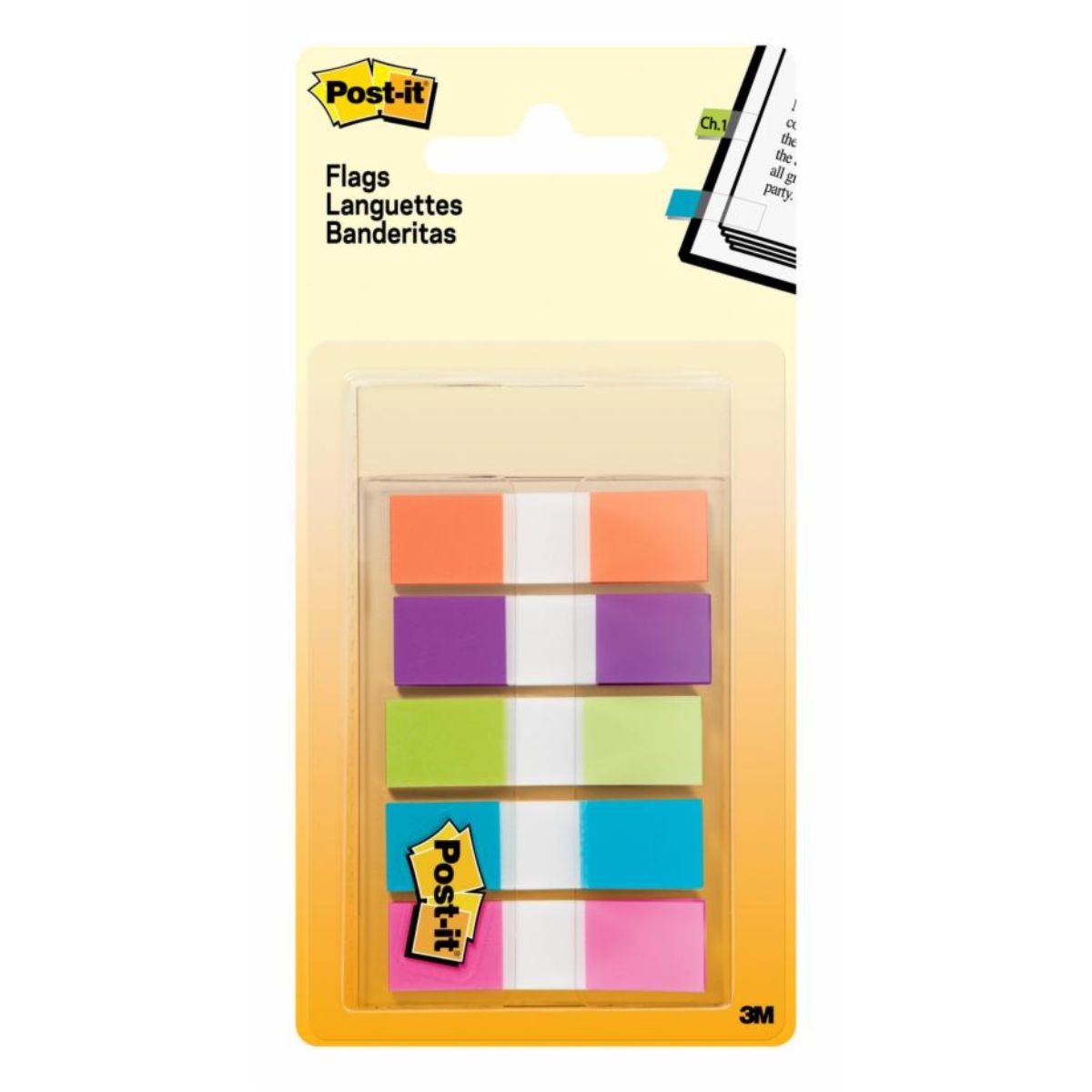 3M POST IT ( 683-5CB ) SMALL FLAGS - 5 COLOURS