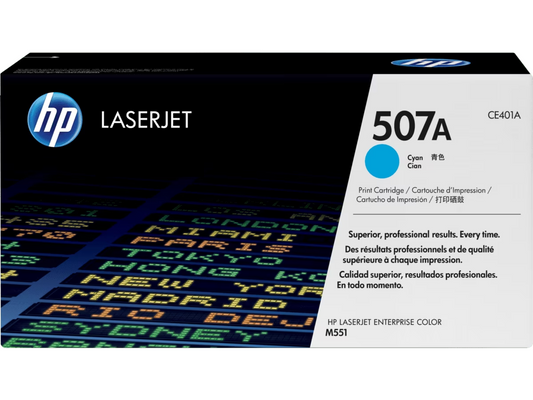 HP 507A (CE400A / CE401A / CE402A / CE403A ) Black / Cyan / Magenta / Yellow Original Cartridge - Hewlett-Packard