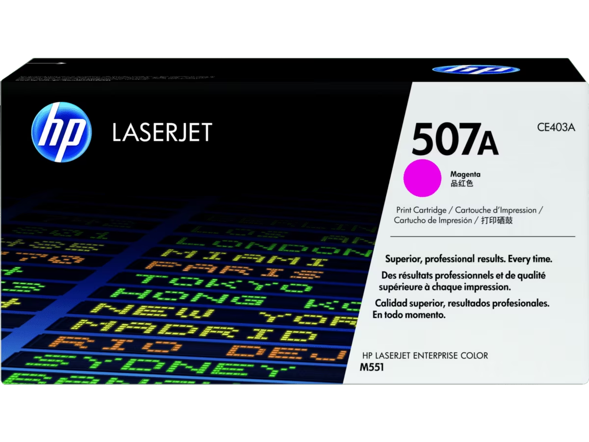 HP 507A (CE400A / CE401A / CE402A / CE403A ) Black / Cyan / Magenta / Yellow Original Cartridge - Hewlett-Packard