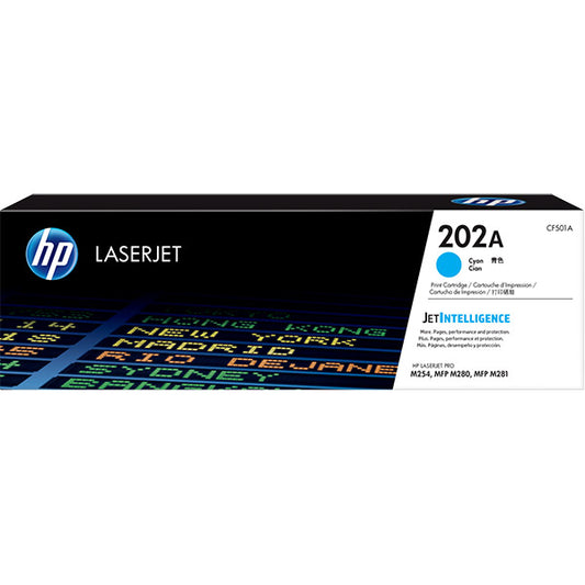 HP 202A (CF-500A / CF-501A / CF-502A / CF-503A ) Black / Cyan / Magenta / Yellow Original Cartridge - Hewlett-Packard