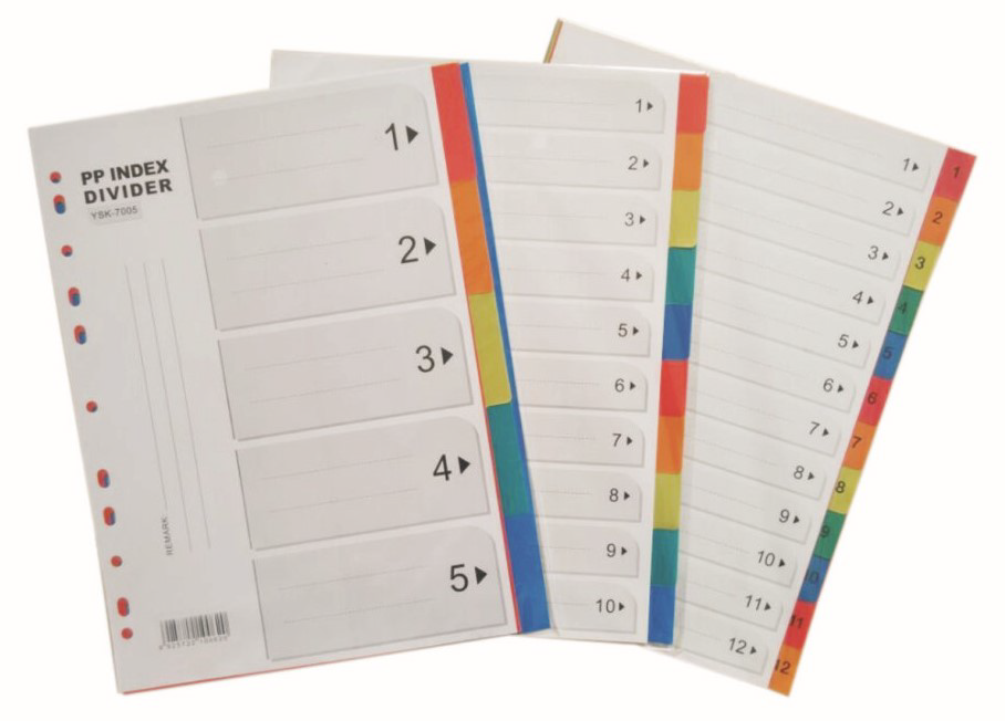 12 Colour Index Plastic Divider ( YSK - 07212 )