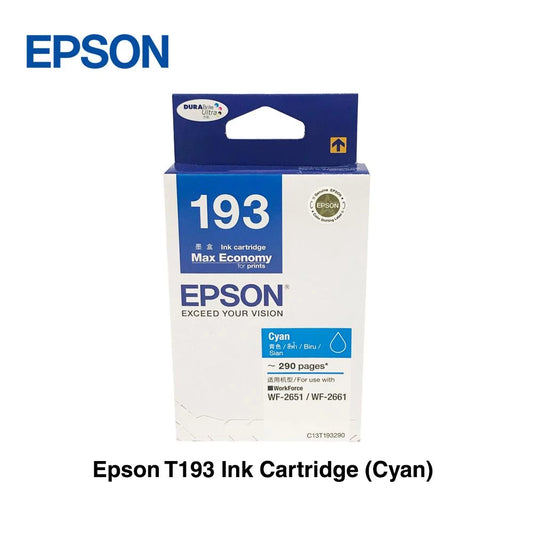 Epson T193 Black / Cyan / Magenta / Yellow Original Ink Cartridge - For Epson Printer