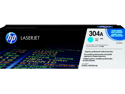 HP 304A (CC530A / CC531A / CC532A / CC533A ) Black / Cyan / Magenta / Yellow Original Cartridge - Hewlett-Packard