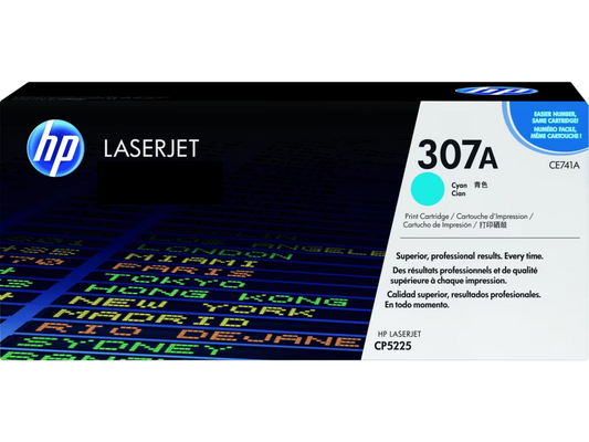 HP 307A (CE740A / CE741A / CE742A / CE743A ) Black / Cyan / Magenta / Yellow Original Cartridge - Hewlett-Packard