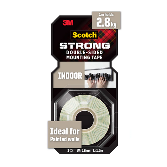 3M Scotch Indoor Double Sided Mounting Tape 12mm x 1.5m (3M-110-S12)