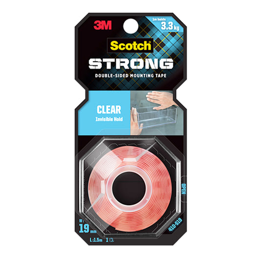 3M Scotch Clear Double Sided Mounting Tape 19mm x 1.5m (3M-410-S19)