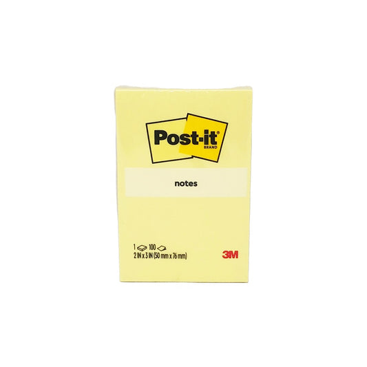 3M POST IT ( 656 ) YELLOW NOTES 3" X 2" -  100 Sheets/Pad