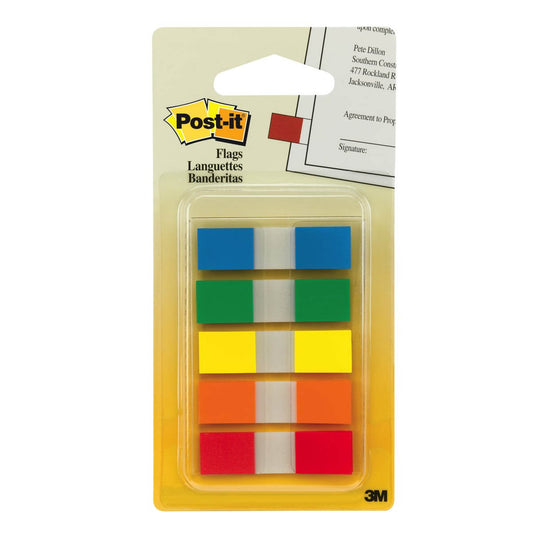 3M POST IT (683-5CF )SMALL FLAGS - 5 COLOURS