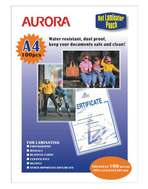 AURORA Laminating Pouch 100 Sheets A4/A3