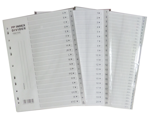 A-Z ( GREY ) Index Plastic Divider ( YSK - 07120 )
