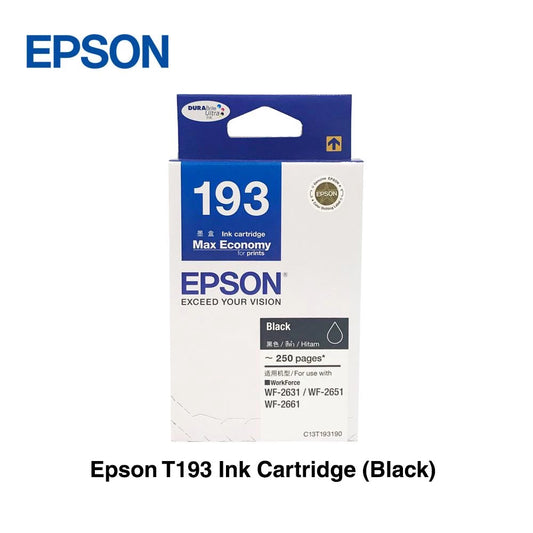 Epson T193 Black / Cyan / Magenta / Yellow Original Ink Cartridge - For Epson Printer
