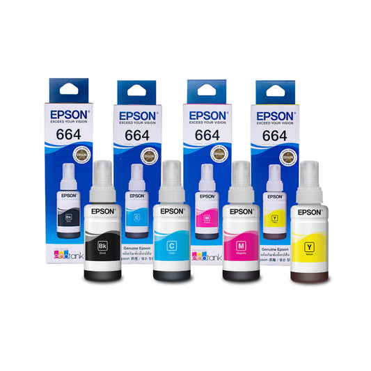Epson T664 Black / Cyan / Magenta / Yellow Original Ink Cartridge - For Epson Printer